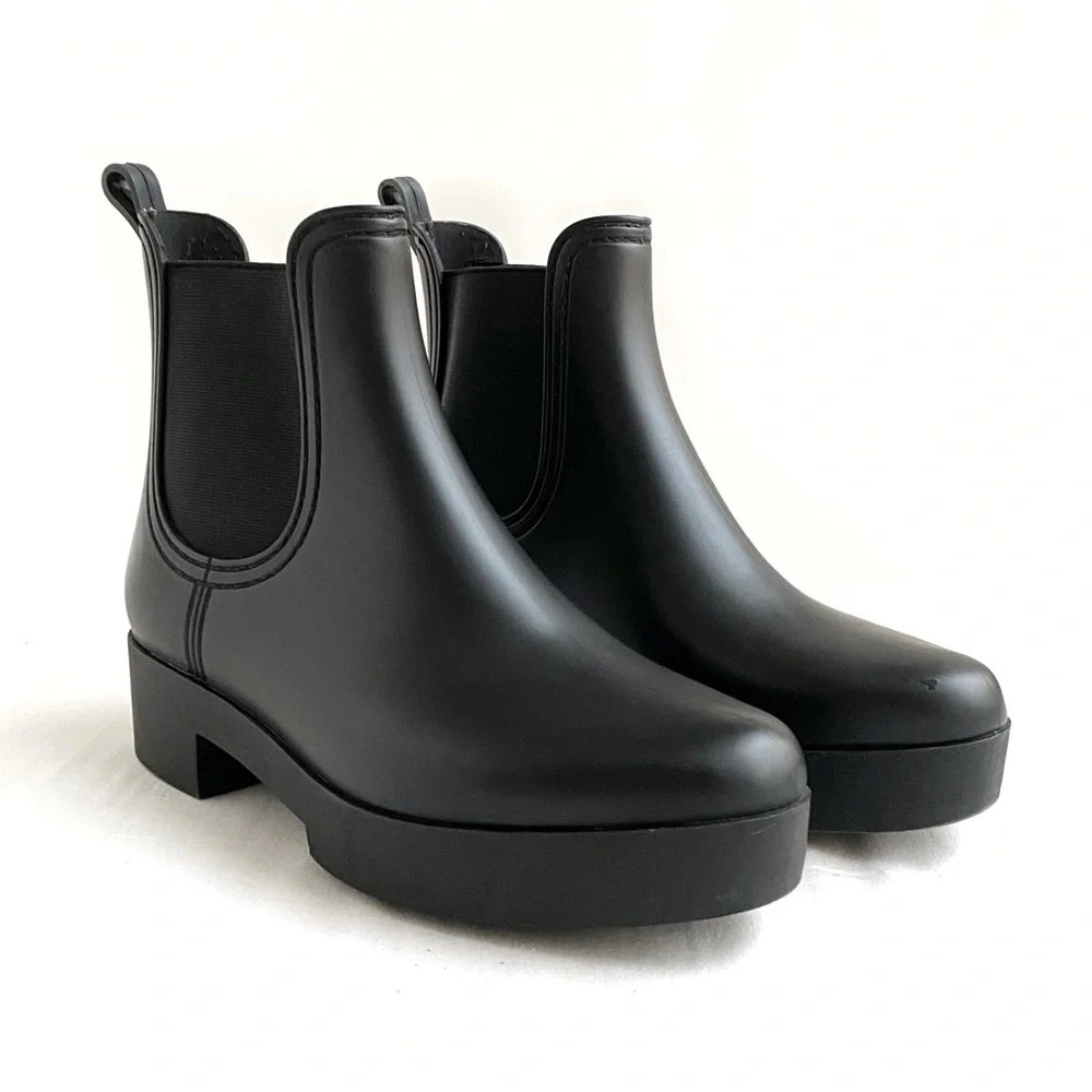 Jeffery Campbell Black Chelsea Rain Boot - Picture 1 of 9